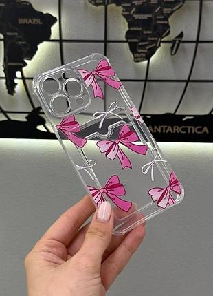 Силиконовый прозрачный чехол на айфон 15 pro max,чехол с кармашком для iphone 15 pro max с рисунком