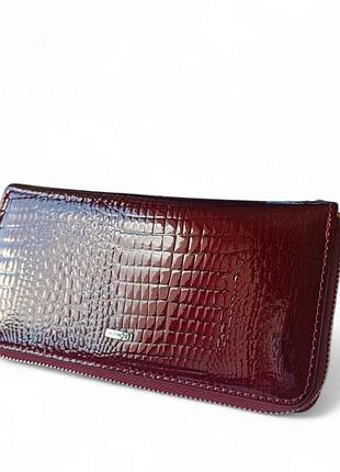 Женский кошелёк-клатч из натуральной лаковой кожи бордовый somuch 509_81a_burgundy