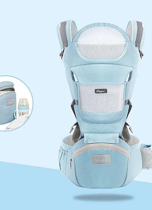 Рюкзак-кенгуру fruiteam baby carrier 6 в 1 для переноски детей блакитний