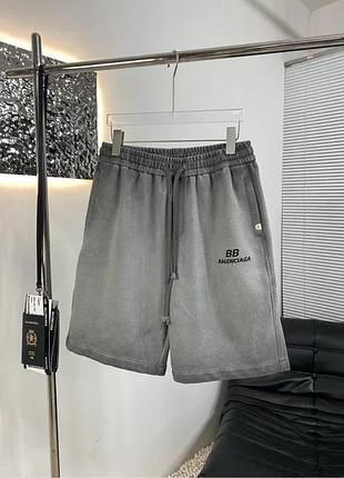 Шорты мужские chrome hearts трикотажные серые washed оверсайз размер m-l street casual