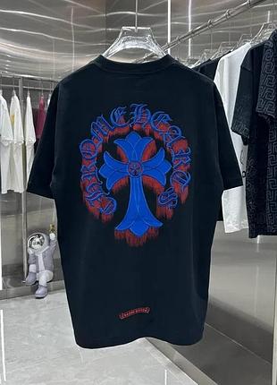 Футболка chrome hearts чоловіча чорна ✦ брендова футболка з хрестом