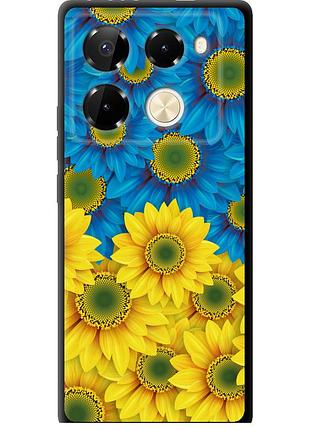 Чехол tpu патриотический на телефон infinix note 40 pro 4g жёлто-голубые цветы "1048b-3691-58250"