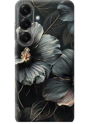 Чехол силиконовый на телефон samsung galaxy s25 plus черные цветы "6031u-3826-58250"