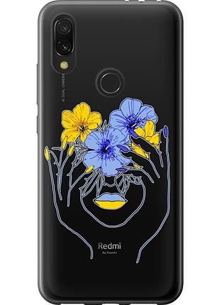 Чохол силіконовий патріотичний на телефон xiaomi redmi 7 дівчина v4 "5276u-1669-58250"