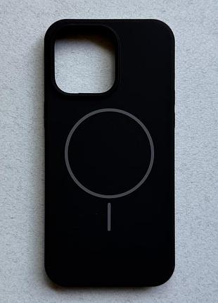 Apple iphone 15 pro max чохол з magnetic ring, чорний, з магнітами та бездротовою зарядкою