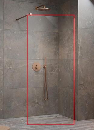 Душова перегородка radaway modo new ii 120х200 скло прозоре, brushed copper (389124-99-01)