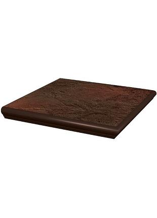 Сходинка з капіносом кутова paradyz semir 33x33 brown структурний