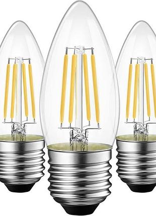 Світлодіодна лампа lvwit e27 7 вт c35 тепле біле світло 2700k упаковка 5 шт