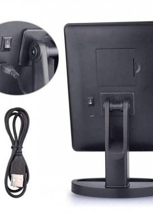 Зеркало для макияжа с 16 led подсветкой mirror white. xc-375 цвет: черный