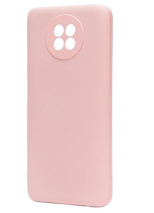 Чехол fiji style для xiaomi redmi note 9 5g силикон бампер с защитой блока камер светло-розовый