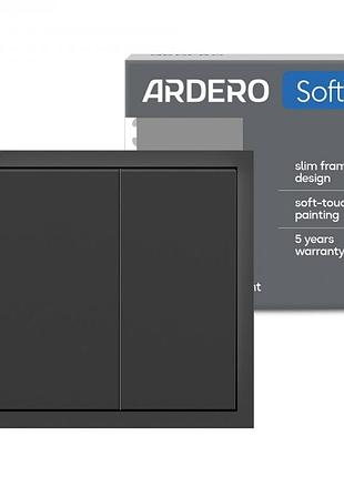 Выключатель 2-клавишный перекрестный ardero ev132-b soft 10а черный
