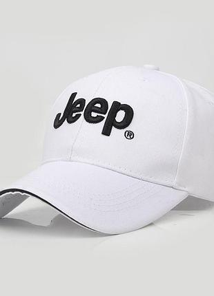 Бейсболка jeep белая 02364