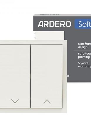 Выключатель для жалюзи 2-клавишный ardero ev152-w soft 10а белый