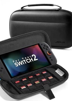 Чохол jsaux для nintendo switch 2 (2025) жорсткий дорожній кейс з 20 слотами для ігор