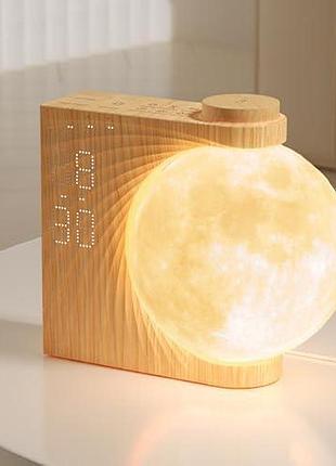 Светильник-луна reteyung moon lamp с будильником wake-up light rgb ночник с природными звуками