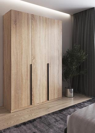 Шафа для одягу vays m-32 дуб сонома, 2 штанги та полиці, лдсп, 150×50×220 см - для спальні, вітальні, передпокою