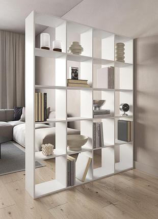 Стеллаж vays m-3, книжная полка на 20 ячеек, лдсп, 143×29×178 см - для дома, офиса, детской или гостиной