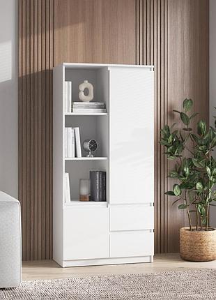 Шафа для книг vays r-26, пенал з полицями та шухлядами, лдсп, 80×40×170 см - для дому, офісу, вітальні