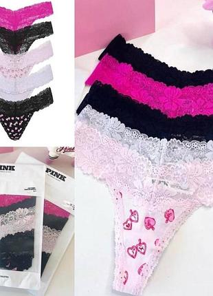 Набір мереживних стрінгів victoria's secret