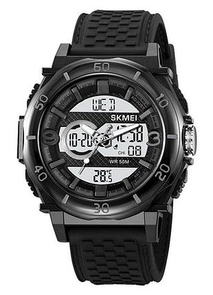 Часы наручные мужские skmei 2098bkwt 5 bar 52 мм black