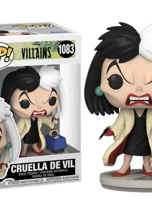 Фігурка funko pop фанко поп cruella de vil #1083 disney villains 101 dalmatians