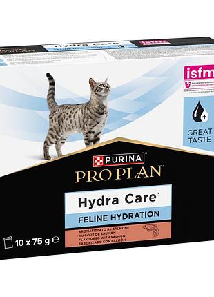 Блок (10 шт.) влажный дополнительный корм pro plan hydra care для взрослых кошек для увеличения потребления жидкости, с лососем,