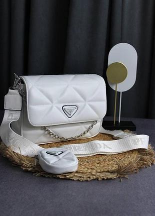 Prada re-nylon padded shoulder white