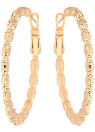 Серьги кольца ml 18k (конго) декоративный узор ø4см (325486) тм xuping