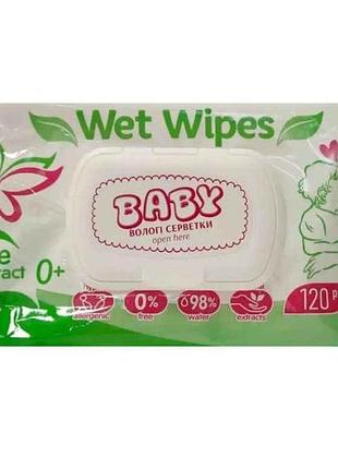 Влажные салфетки 120шт baby (клапан) тм baby angel