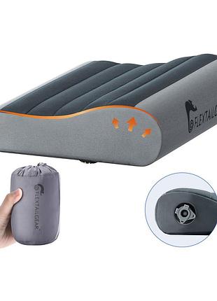 Надувная подушка анатомическая flextail zero pillow se, серая
