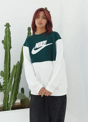 Свитшот nike big swoos зеленый