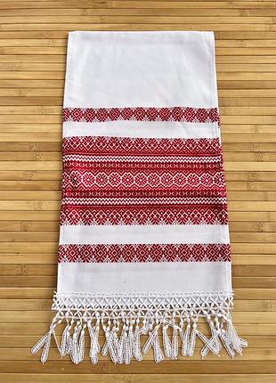 Весельное полотенце машинной вышивки с кружевом