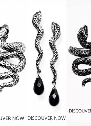 Серебряные серьги-подвески 925 проба змея,змейка,рептилия5 фото