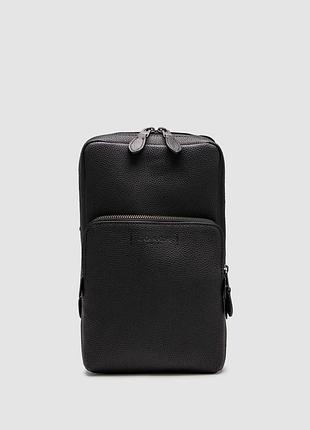 🦁 coach gotham pack in pebble leather black