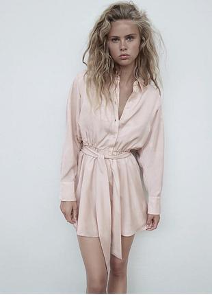 Сатинове  плаття сорочка  від zara роз l нове