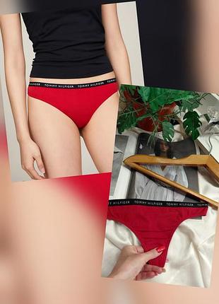 Хлопковые трусики стринги tommy hilfiger