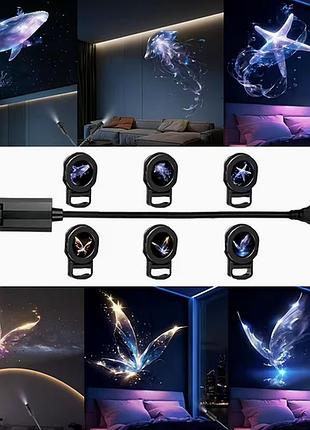 Проекционная лампа-ночник t5 usb гибкая ножка 360°