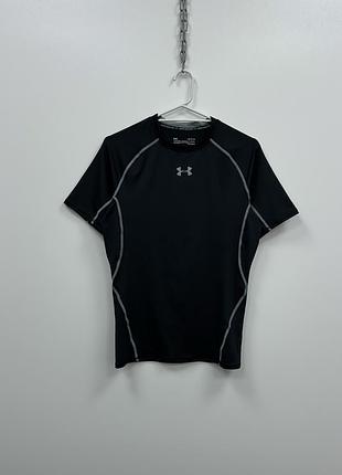 Компресійна футболка under armour heatgear compression t-shirt black/grey