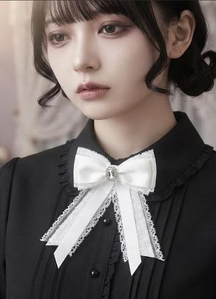 Брош бант біла jirai kei