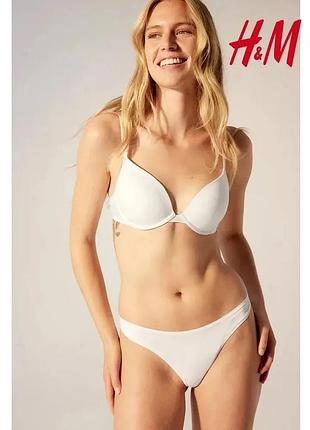 Xs h&amp;m новые фирменные женские трусы бикини стринги трусики модели brazilian бразилиана из трикотажа 3 шт