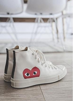 Кеды converse comme des garcons play cream