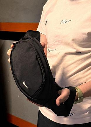 Спортивная бананка черная nike, сумка через плечо найк