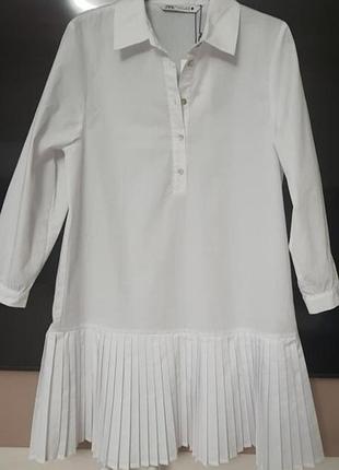 Плаття zara біле пліссе сукня