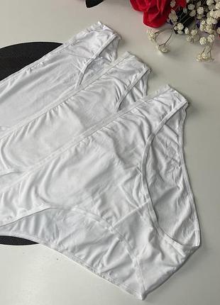 Комплект білих еластичних трусиків 3 шт з мікрофібри primark