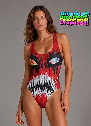 Оригинальный слитный невероятный купальник drop dead l