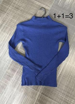 Primark 💙жіночий одяг/ теплий  синій  светр -гофре💛36/s/44