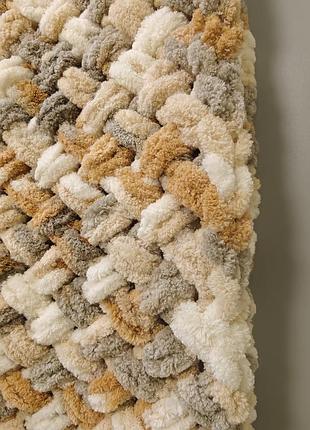 Плед  покрывало детский  вязаный из пряжи alize puffy color ручной работы handmade