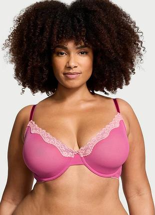 Сетчатый бюстгальтер с кружевной отделкой victoria's secret