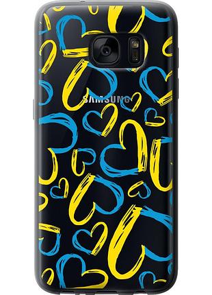 Чехол 2d пластиковый патриотический на телефон samsung galaxy s7 g930f сердца ua "5292t-106-58250"