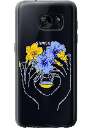 Чехол 2d пластиковый патриотический на телефон samsung galaxy s7 g930f девушка v4 "5276t-106-58250"